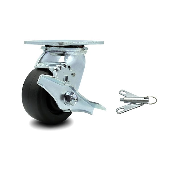 4 Inch Polyolefin Swivel Caster with Ball Bearing and Brake